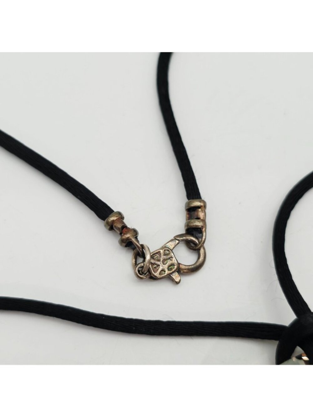 Geometric Crystal Pendant Necklace With Black Cord And Lobster Clasp Closure - Picture 4 of 7